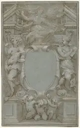 Valerio Castello, Design for a Frontispiece with the Art of Painting and Drawing