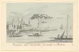 Giacomo Guardi, The Island of L'Anconetta, on the Way to Mestre, with the Church of La Madonnetta