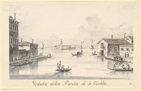 Giacomo Guardi, The Punta di San Giobbe, with the Island of San Secondo in the Distance