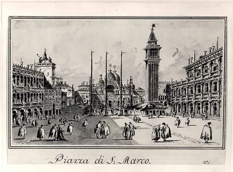 Giacomo Guardi, Piazza San Marco, Looking toward the Basicila