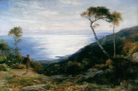 John MacWhirter, Morning - Isle of Arran "All in the Blue Unclouded Weather