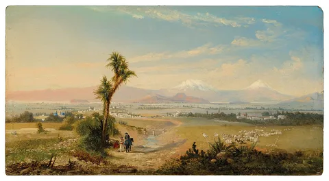 Conrad Wise Chapman, The Valley of Mexico, the two volcanoes Popocatépetl and Iztaccihuatl beyond