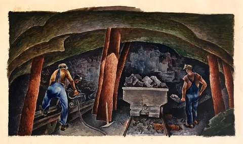 William S. Schwartz, Mining in Illinois (mural study, Eldorado, llinois Post Office)