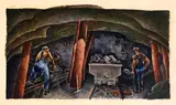 William S. Schwartz, Mining in Illinois (mural study, Eldorado, llinois Post Office)