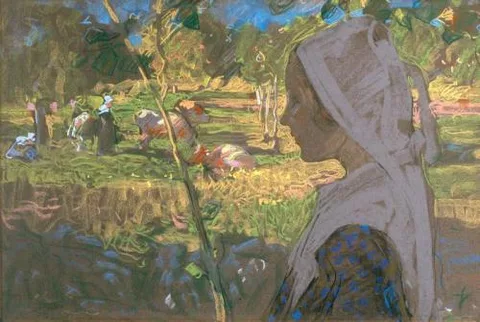 Robert Brough, Robert Brough - Breton Girl Herding Cattle