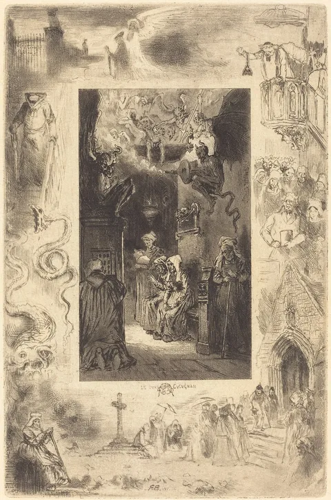 Félix Buhot, Le Curé de Cucugnan (The Vicar of Cucugnan)