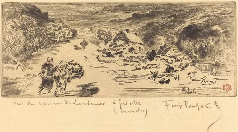 Félix Buhot, L'Entrée de Landemer (Hague)