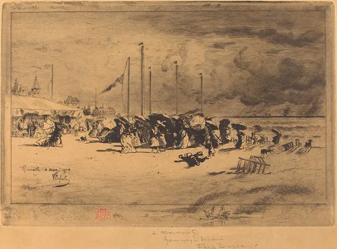 Félix Buhot, Un Grain à Trouville (Squall at Trouville)