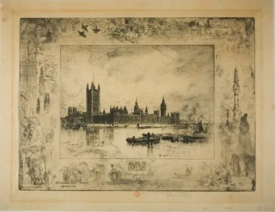 Félix Buhot, Westminster Palace, London