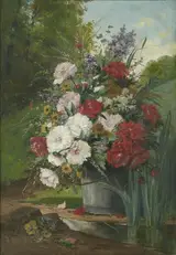 Eugène Henri Cauchois, Bouquet of Daisies and Peonies (Bouquet de Fleurs de Marguerites et Pivoines)