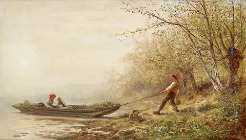 J. C. Thom, Landscape with Boatman