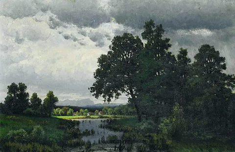 Josef Schoyerer, Summer landscape with rain clouds