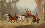 Alexander von Bensa, A Four-in-hand Driving Through a Wood