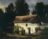 Gilbert Munger, Landscape with a Thatched, Whitewashed Cottage