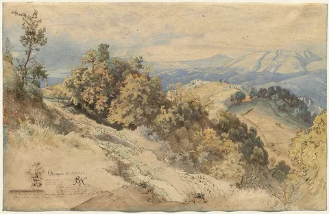 Carl Wilhelm Müller, Sun and Rain in the Serpentara near Olevano