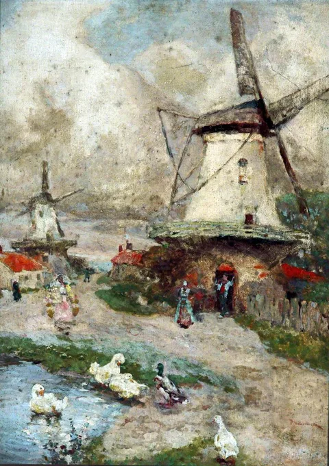 David Woodlock, A Dutch Village, Isle of Walcheren