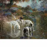 Percival Leonard Rosseau, Connecticut, Rocks and Pools (Dogs in a Stream)