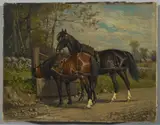 Nicholas Winfield Scott Leighton, Two Horses at a Wayside Trough
