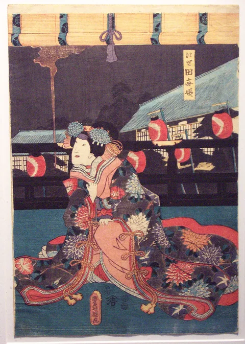 Utagawa Kunisada, A Kabuki Actor as the Imposter Tagotohime