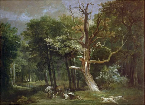 Jean-Baptiste Oudry, Wolf Hunt in the Forest of Saint-Germain