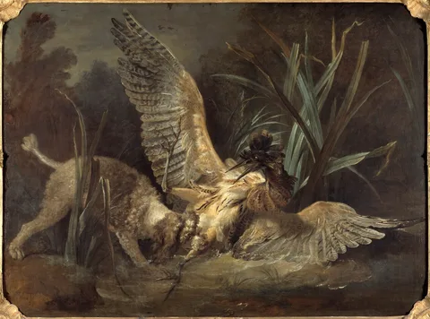 Jean-Baptiste Oudry, Spaniel Seizing a Bittern