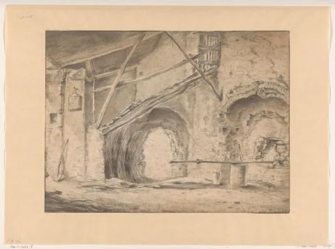 Pieter van Laer, Interieur met poort en trap