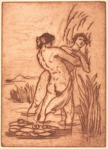 Émile Bernard, Couple Standing in Water
