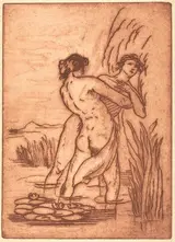 Émile Bernard, Couple Standing in Water