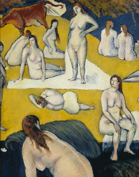 Émile Bernard, Bathers with Red Cow