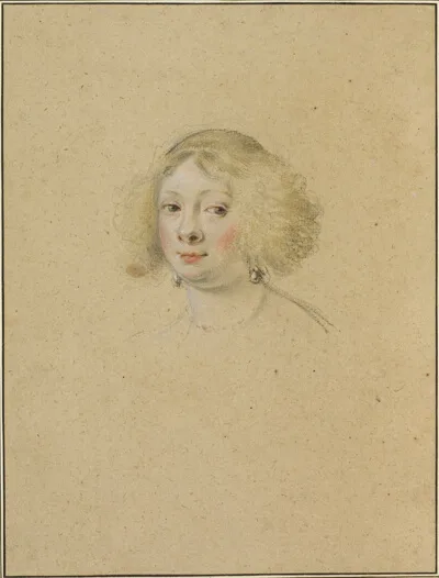 Simon Vouet, Portrait of a Young Woman with Pearl Earrings