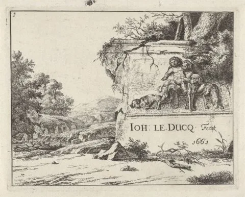 Johan le Ducq, Honden in een landschap