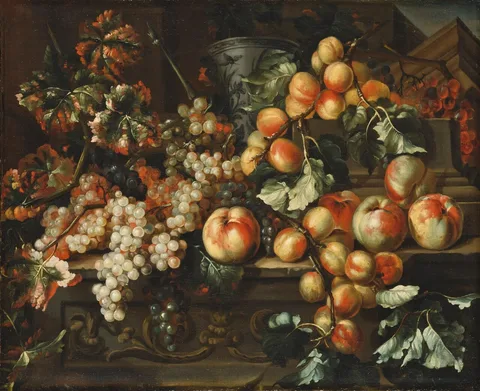 Michelangelo Pace, Still Life with Apples and Grapes