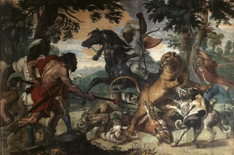 Abraham Jansz. van Diepenbeeck, Lion Hunting