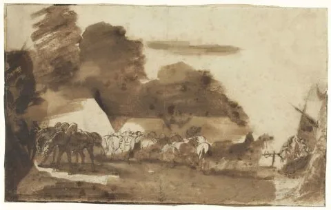 Théodore Géricault, Bivak met paarden en soldaten