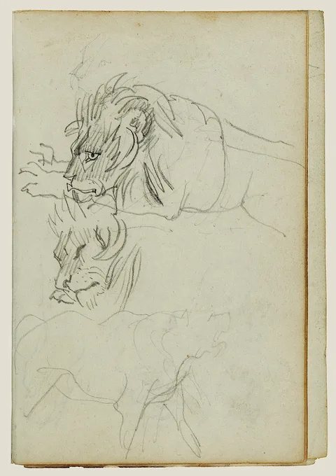 Théodore Géricault, Three lion studies