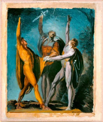 Henry Fuseli, Sketch for "Oath on the Rütli" (recto), Female Figure (verso)