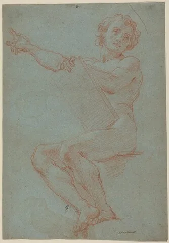 Carlo Maratta, A Seated Man Holding a Tablet