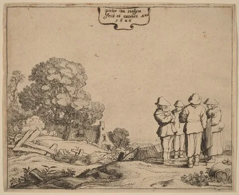 Pieter de Molijn, Three Peasants and a Woman