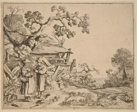 Pieter de Molijn, Woman Conversing with a Peasant