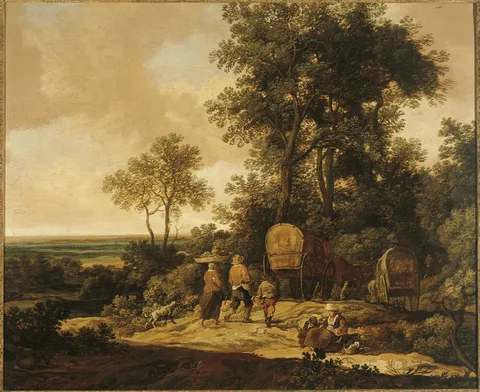 Pieter de Molijn, Landscape with Peasants on the Road