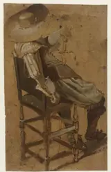 Dirck Hals, Zittende man met zwaard