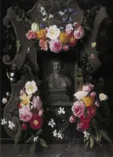 Daniel Seghers, Flowers on a relief with a niche containing a bust of Flora