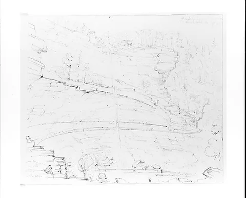 John William Casilear, Falls in the Hills (from Sketchbook)