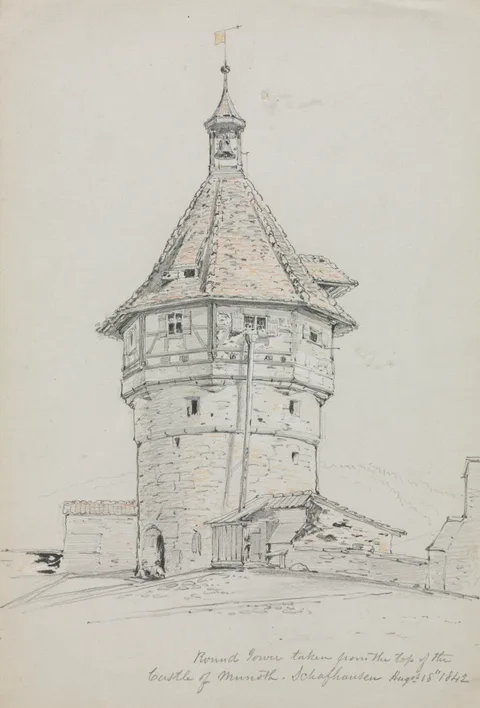 John William Casilear, Round Tower, Castle of Munoth, Schafhausen, Switzerland