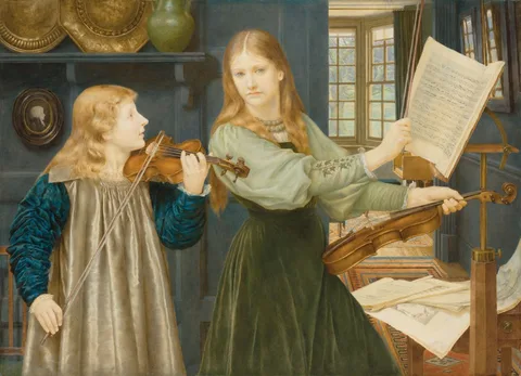 Henry Holiday, The Duet: Portraits of Alexandra, daughter of Rev. G. Kitchin and Winifrid