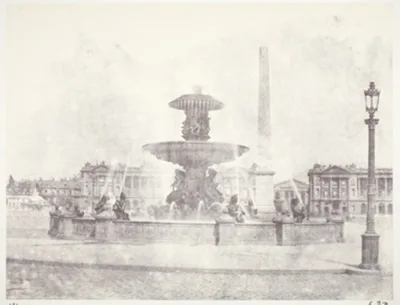 Édouard Baldus, Fontaine, place de la Concorde, Paris