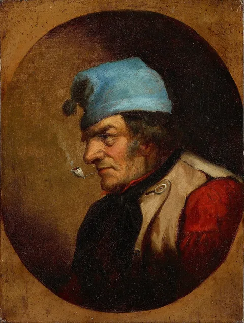Cornelius Krieghoff, Habitant with Blue Tuque and Pipe