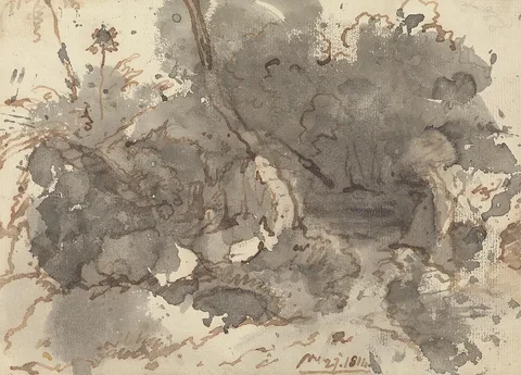 George Chinnery, Thatched Building in a Wood