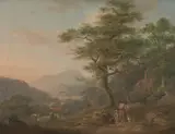 Nicholas Pocock, A Landscape with Figure