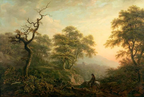 Nicholas Pocock, Landscape with a Figure on Horseback